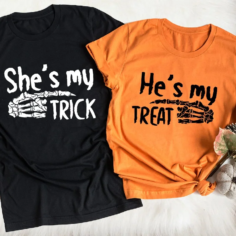 She's My Trick & He's My Treat Tees