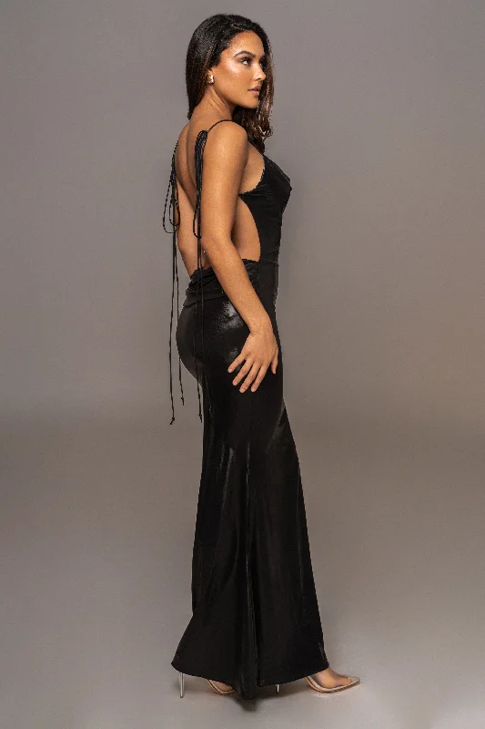 Black Heart of Gold Maxi Dress