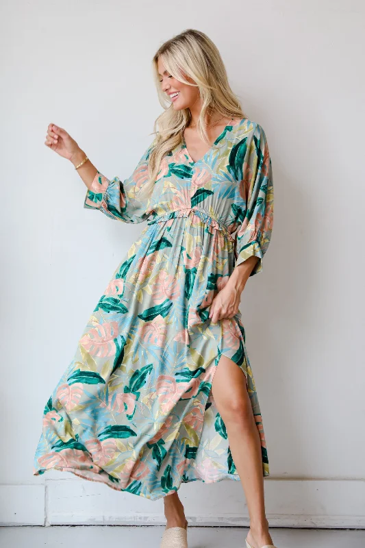 FINAL SALE - Bound For Paradise Sage Maxi Dress