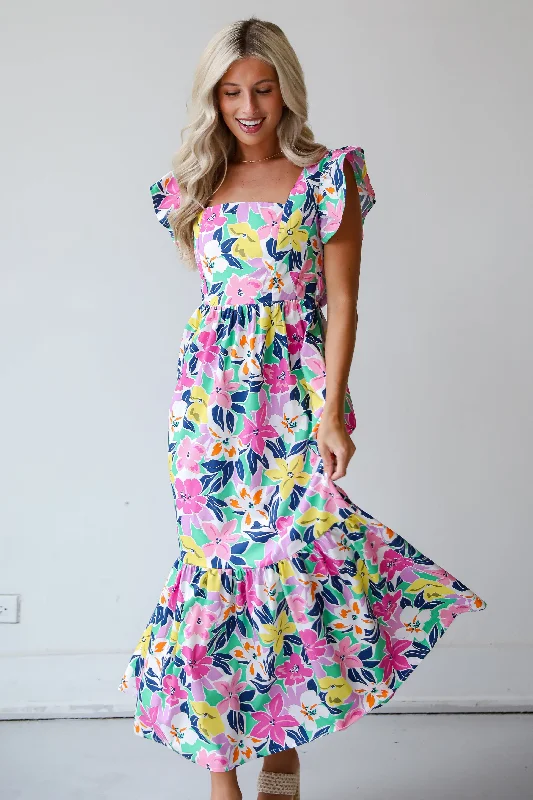 FINAL SALE - Darling Concept Pink Floral Maxi Dress