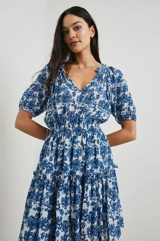 FIORELLA DRESS - CHAMBRAY FLORAL