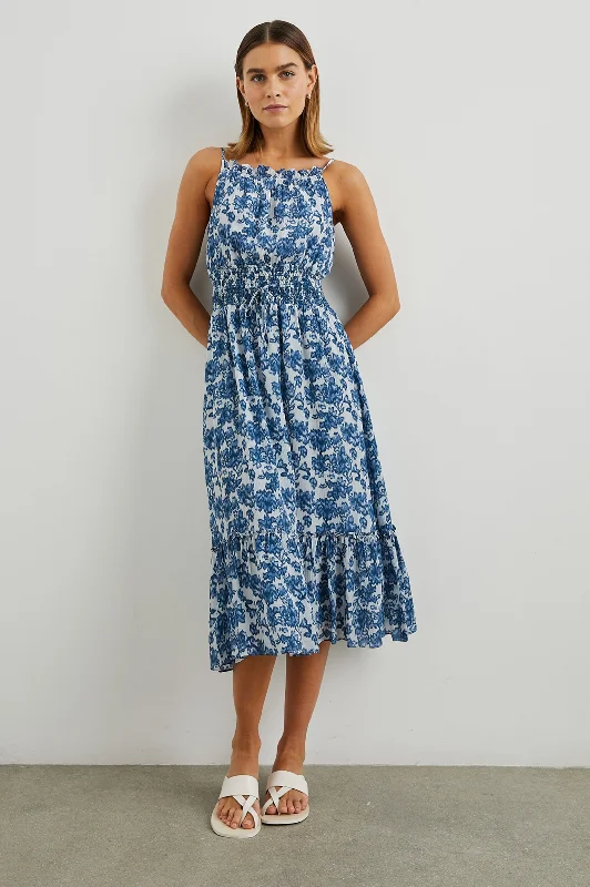 MAGDALENE DRESS - CHAMBRAY FLORAL