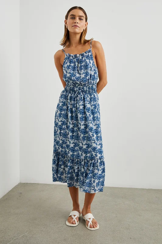 MAGDALENE DRESS - CHAMBRAY FLORAL