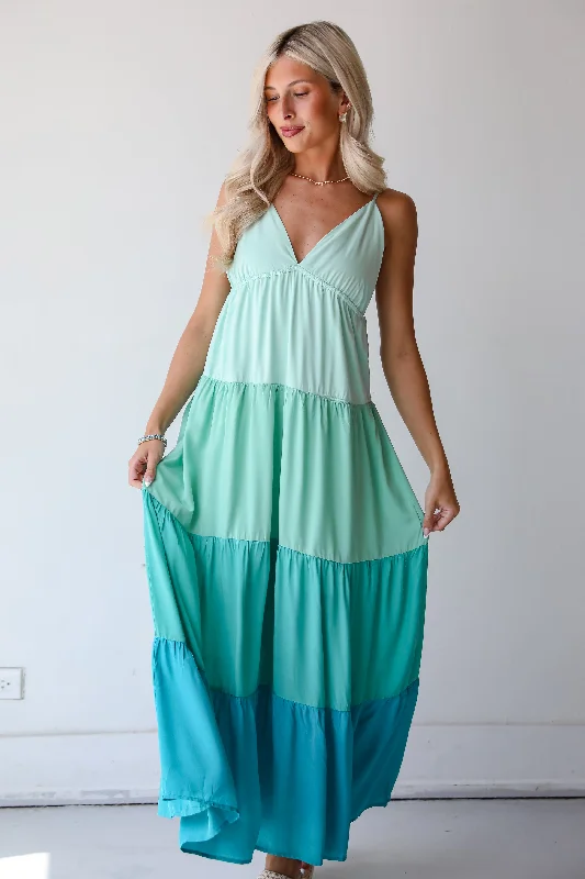 FINAL SALE - Oasis Seeker Color Block Maxi Dress