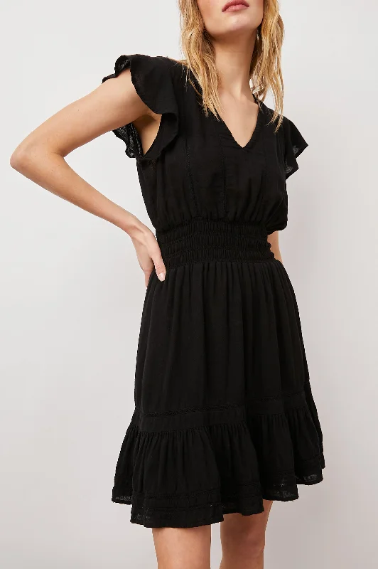 TARA DRESS - BLACK LACE DETAIL