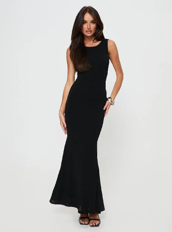 Ashen Maxi Dress Black