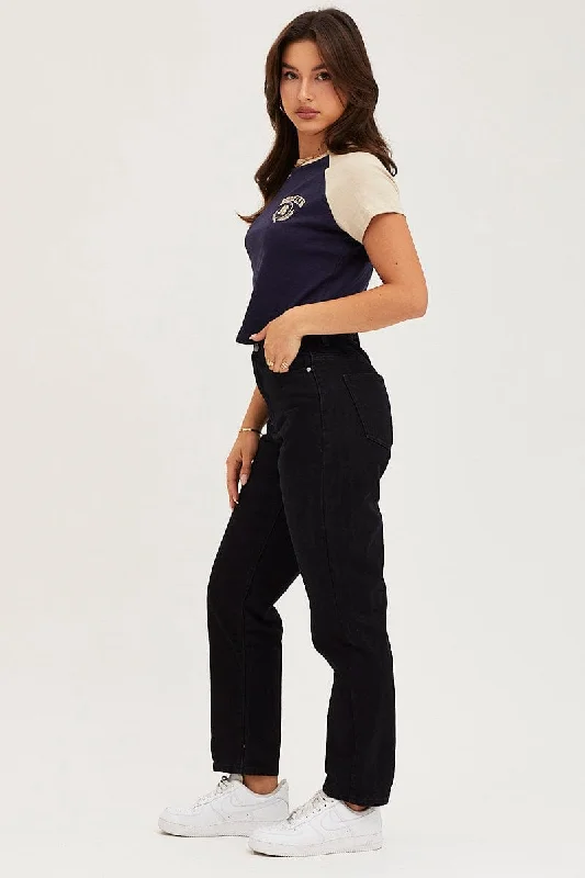 Black High Rise Mom Jeans