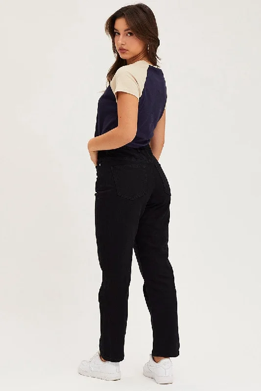 Black High Rise Mom Jeans