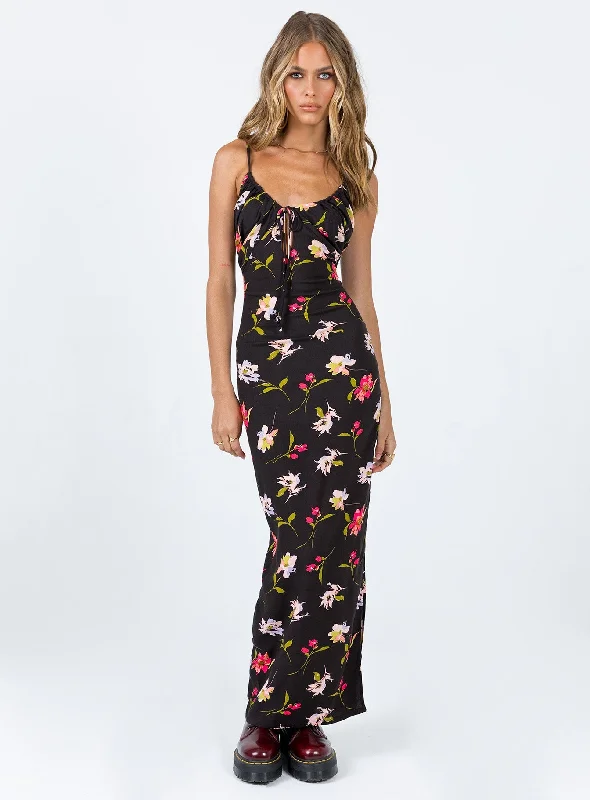 Brailey Maxi Dress Black Multi