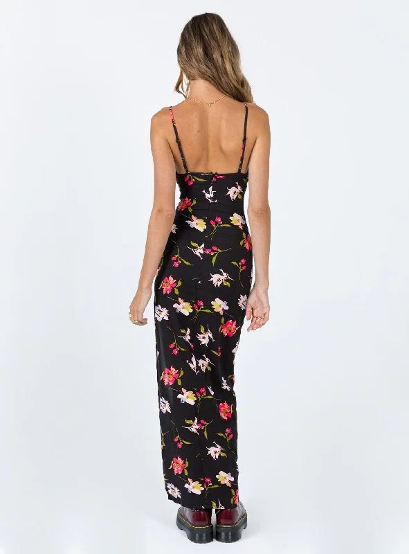 Brailey Maxi Dress Black Multi