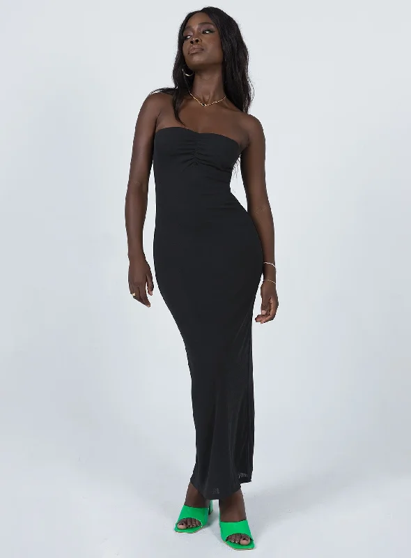 Charm Strapless Maxi Dress Black