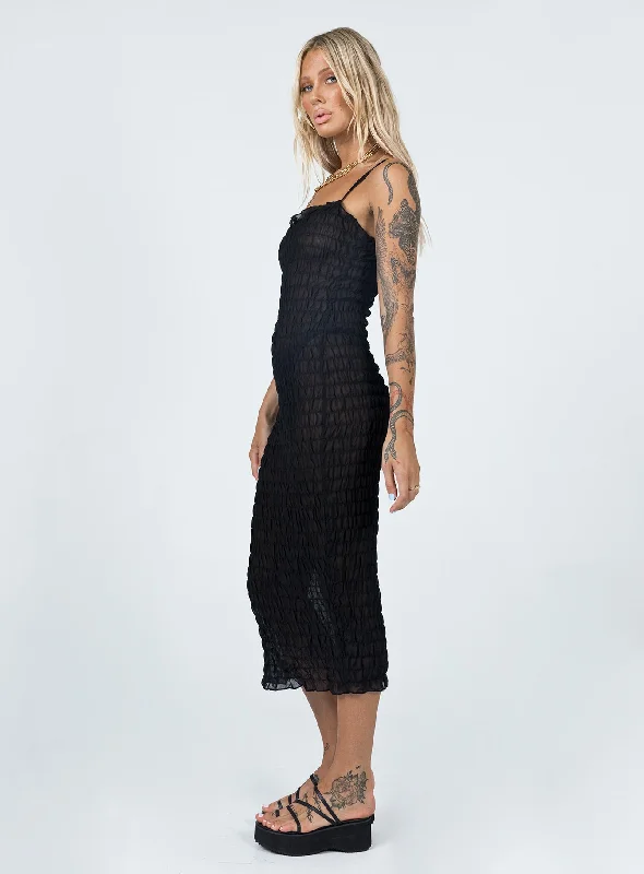 Charmed Midi Dress Black