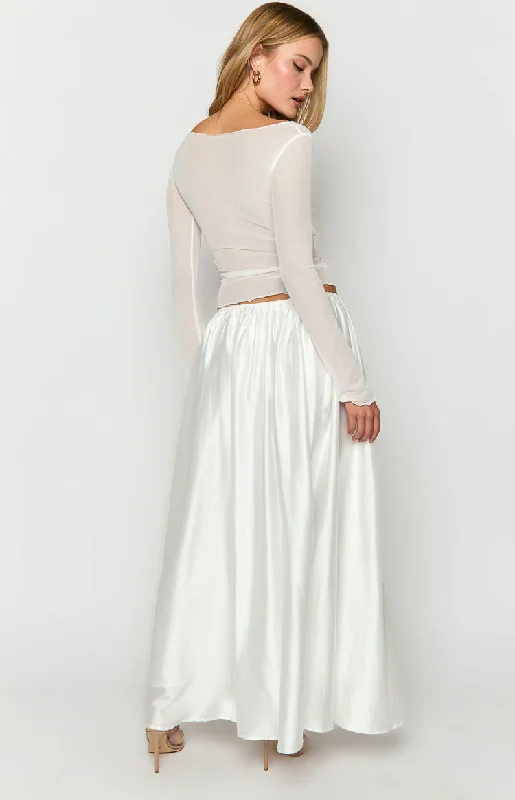 Clementine White Maxi Skirt