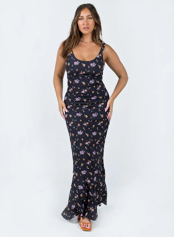 Curtis Maxi Dress Black / Floral