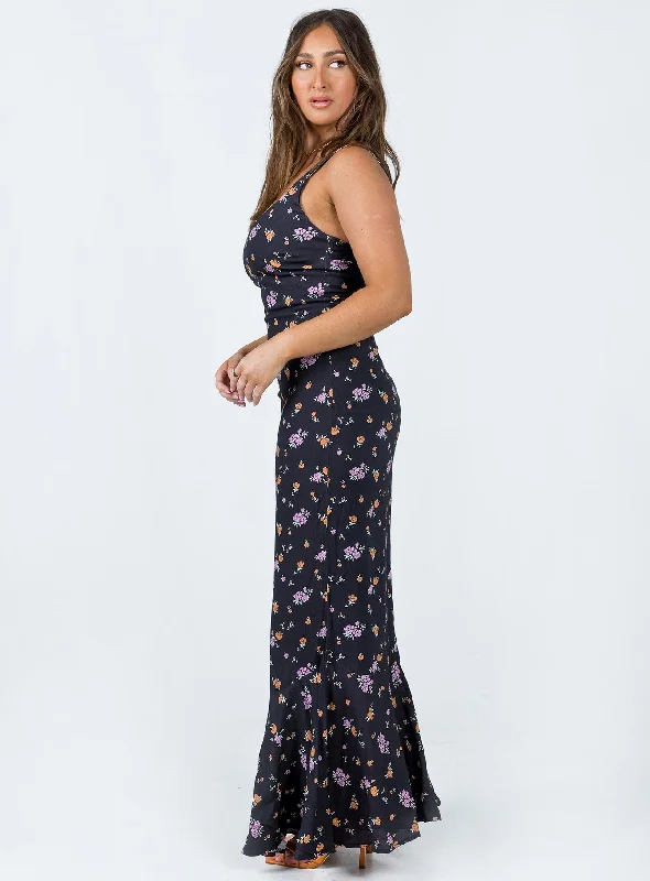 Curtis Maxi Dress Black / Floral