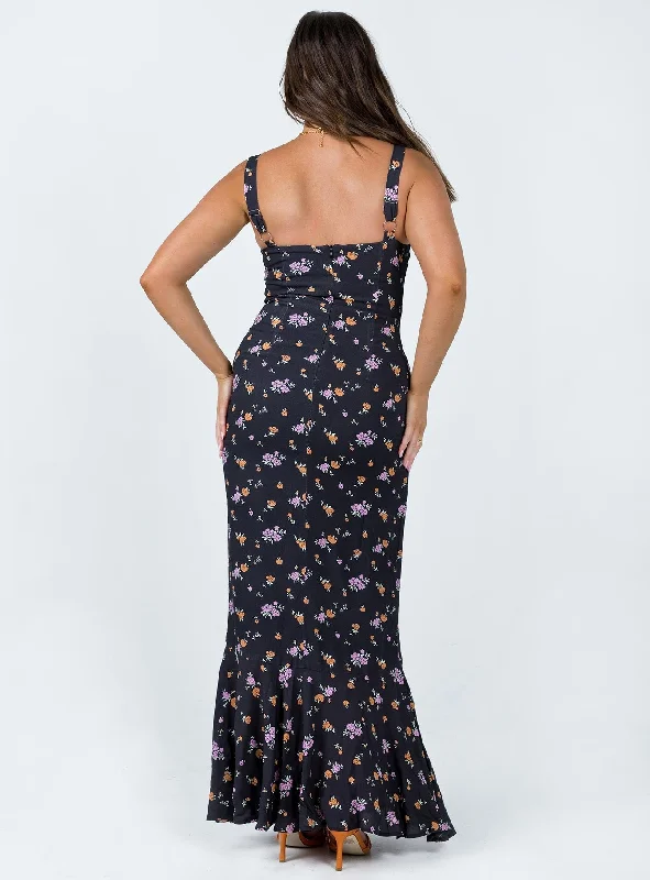 Curtis Maxi Dress Black / Floral