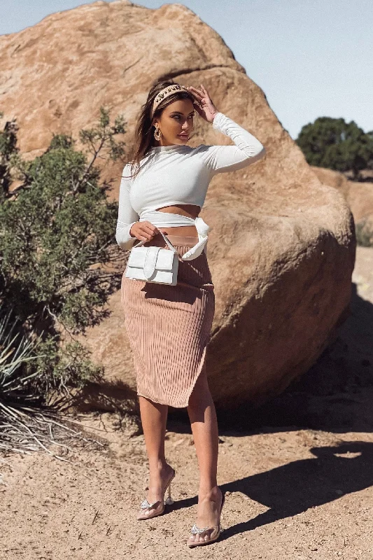 Daija Ribbed Pencil Skirt