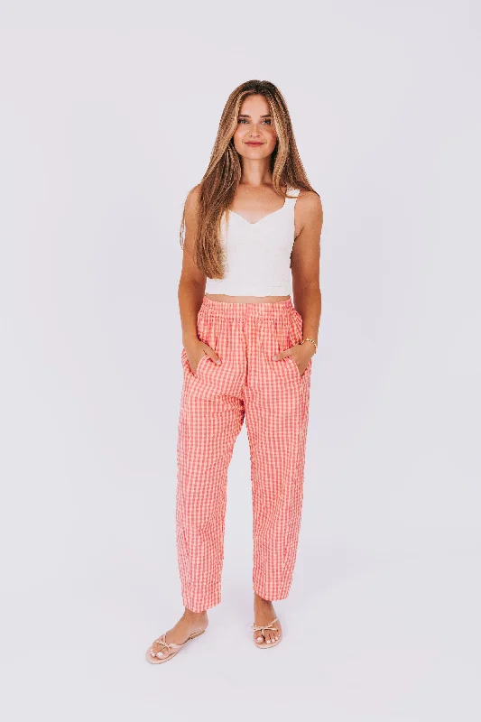 FREE PEOPLE - Preppy Poplin Gingham Pants