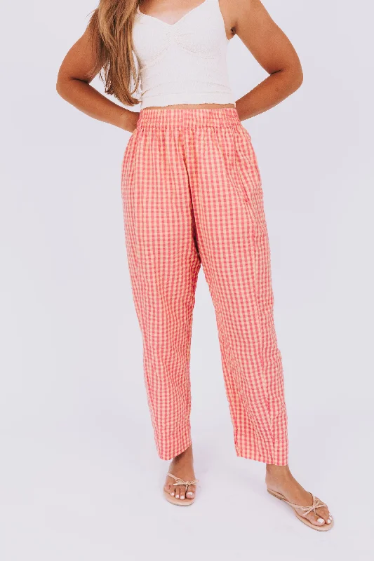 FREE PEOPLE - Preppy Poplin Gingham Pants