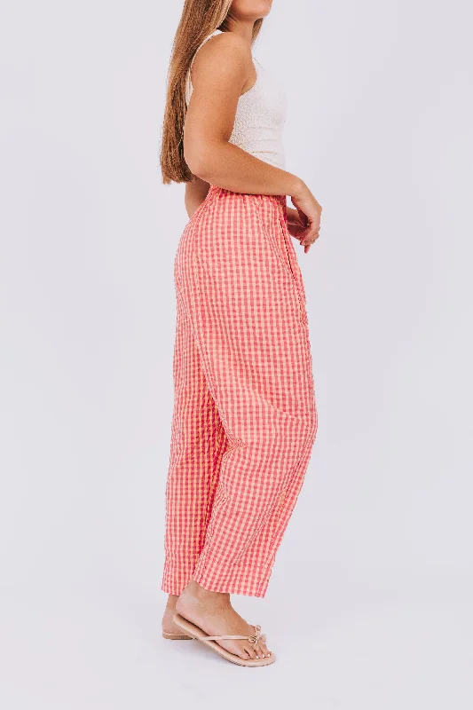 FREE PEOPLE - Preppy Poplin Gingham Pants