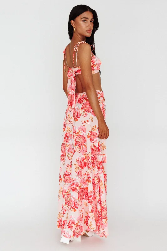 Gabbi Maxi Skirt Floral Print Pink