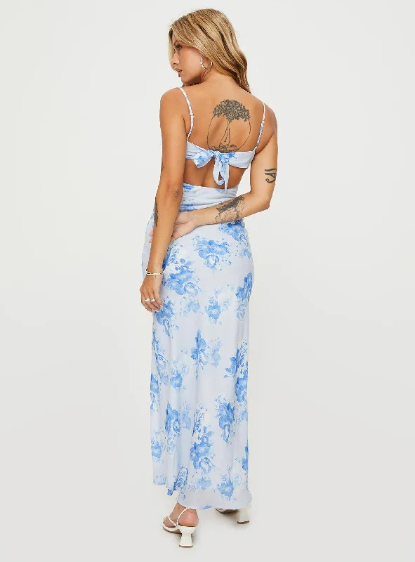 Hamri Maxi Dress White / Blue Floral