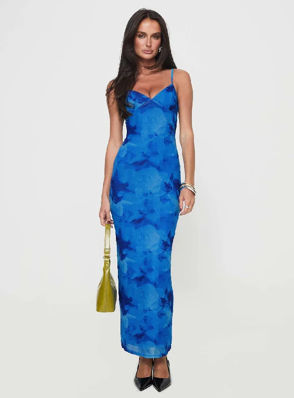 Hathaway Maxi Dress Blue Floral