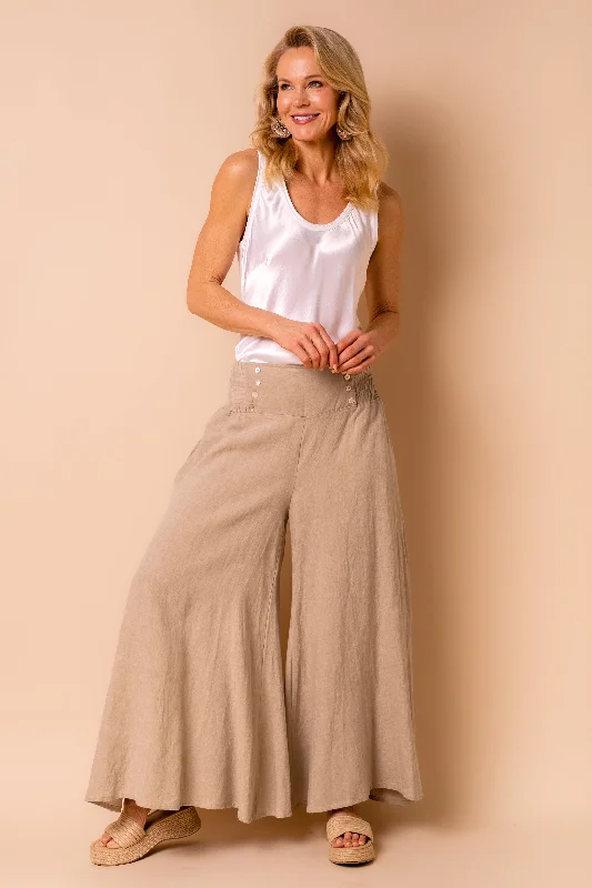 Hayden Linen Pants in Latte