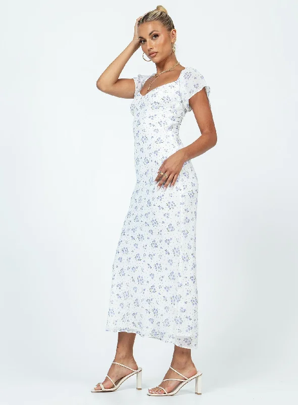 Hera Maxi Dress White Floral