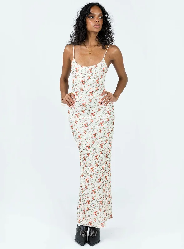 Knox Maxi Dress Beige Floral