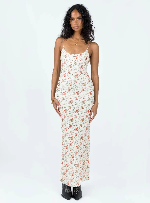 Knox Maxi Dress Beige Floral