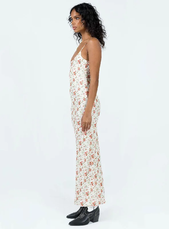 Knox Maxi Dress Beige Floral