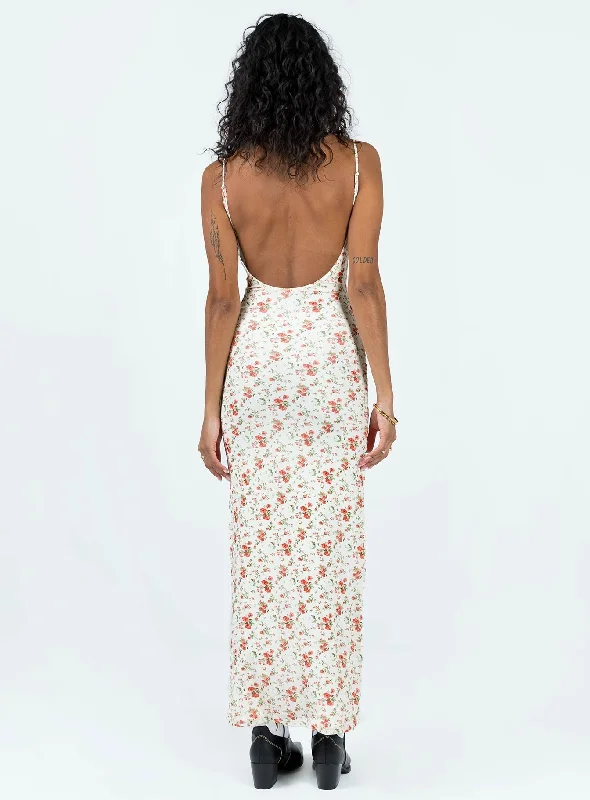 Knox Maxi Dress Beige Floral