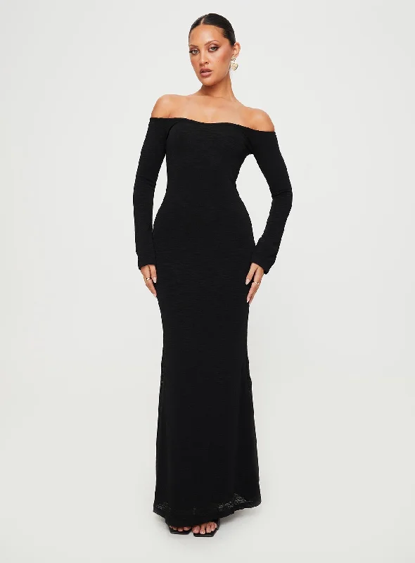 Korey Off The Shoulder Maxi Dress Black