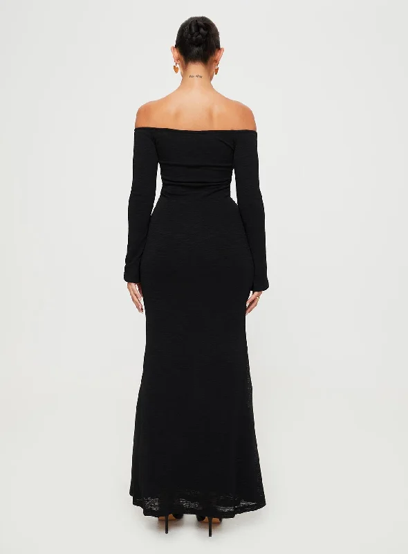 Korey Off The Shoulder Maxi Dress Black