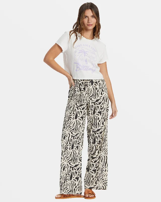 La Cala Printed Flared Pants - Black Sands