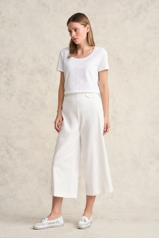 Linen Culotte - White