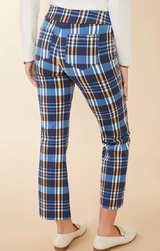 Maren Kick Flare Pant in Kalalanta Plaid Navy