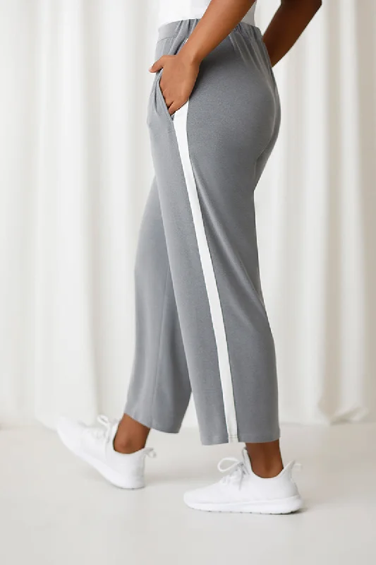 Motion Wide Leg Crop | Melange Silver/Wht