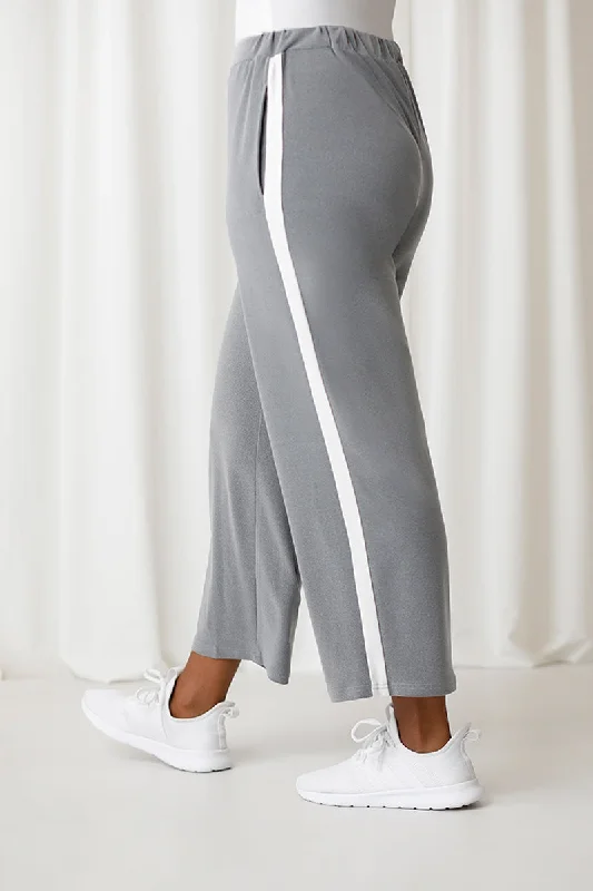 Motion Wide Leg Crop | Melange Silver/Wht