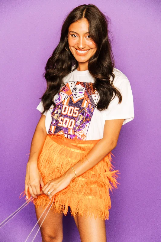 Orange Feather Skirt