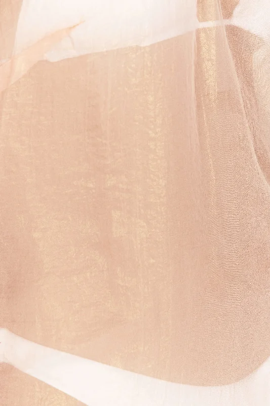 Phoebe Sheer Iridescent Maxi Dress - Peach