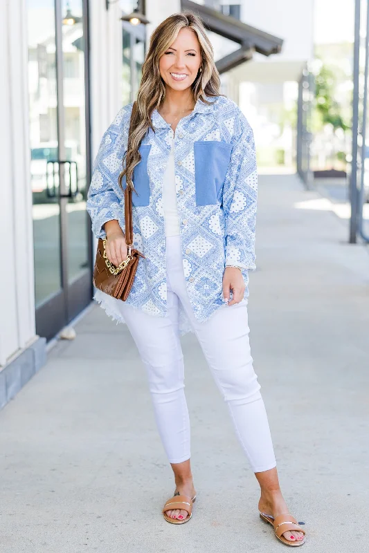 Ready To Soar Jacket, White-Blue