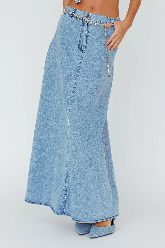 Romcom Maxi Skirt Denim Blue