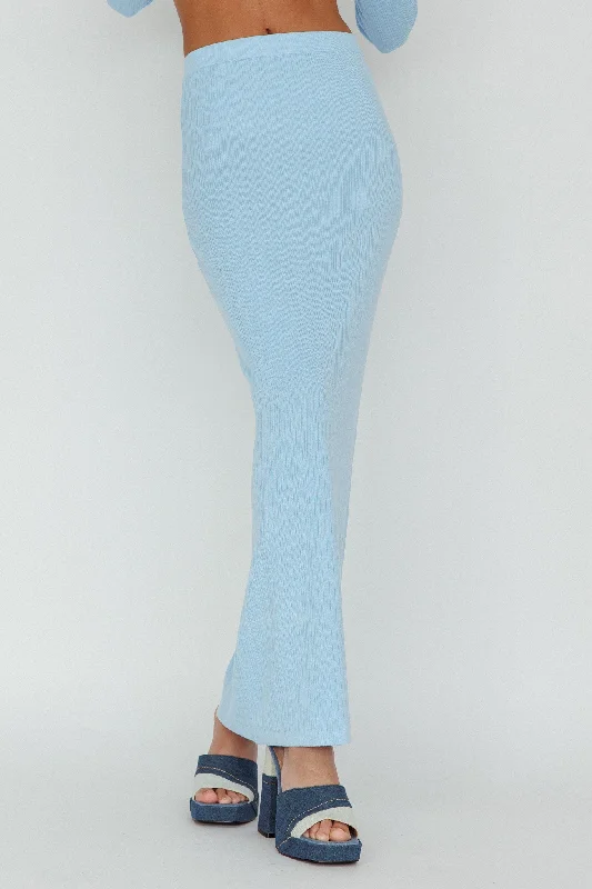 Rossana Knit Maxi Skirt Blue