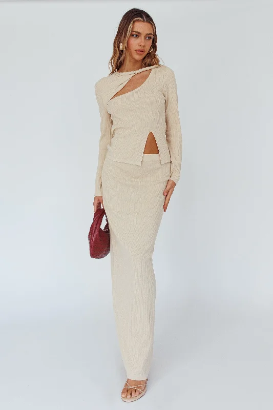 Rossana Knit Maxi Skirt Butter