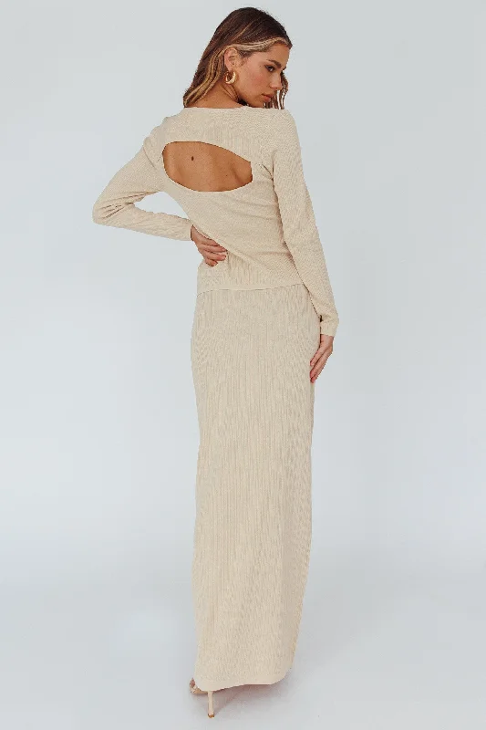 Rossana Knit Maxi Skirt Butter