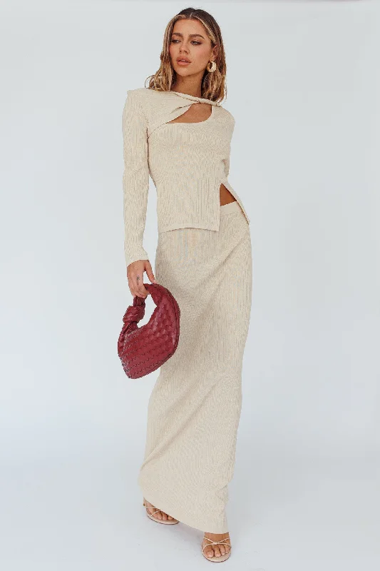 Rossana Knit Maxi Skirt Butter