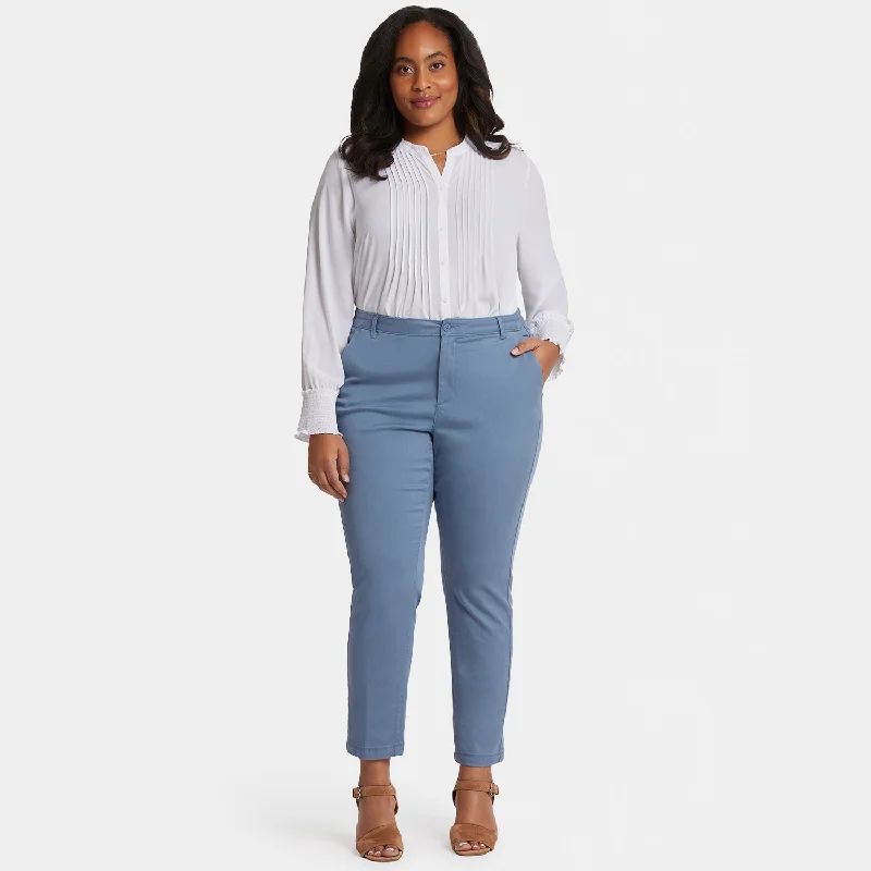 Sadie Slim Pants In Plus Size - Blue Stone