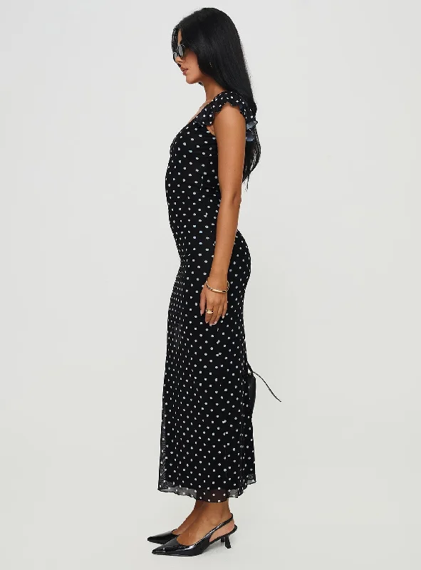 Sandberg Maxi Dress Black Polka Dot